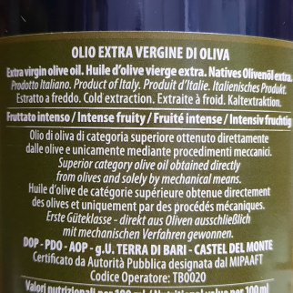 Huile d'Olive Extra Vierge AOP Terra di Bari