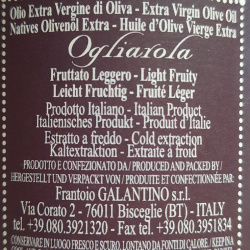 Extra Virgin Olive Oil Monocultivar Ogliarola