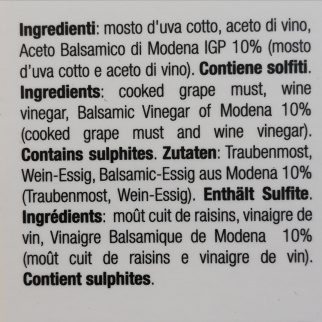 8 fûts - Condiment avec vinaigre balsamique de Modène IGP