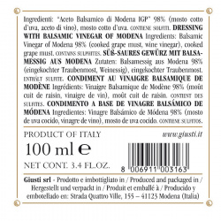 Coffret en bois Collection Vinaigre Balsamique de Modena Giuseppe Giusti 100 ml x 5
