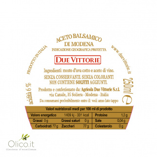 Les classiques Due Vittorie - Vinaigre balsamique Oro et Pomme
