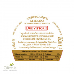 Balsamic Vinegar of Modena PGI Oro Due Vittorie 6 x 250 ml
