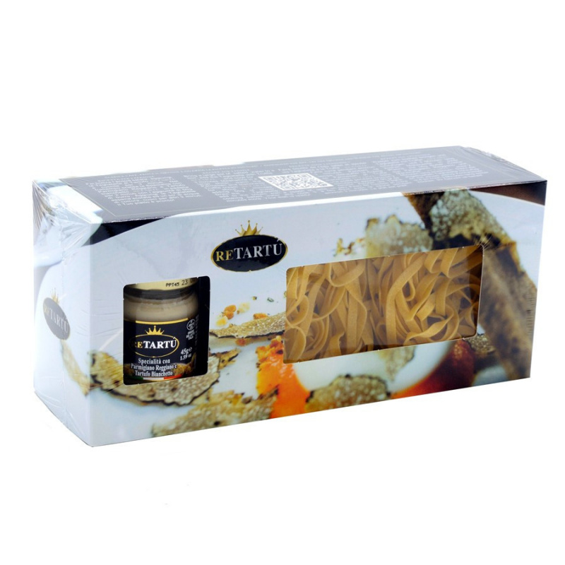Paquet Cadeau: Tagliatelle à la truffe blanche avec sauce au Parmigiano Reggiano et truffe Bianchetto