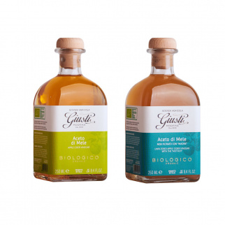 Duo Organic Apple Cider vinegar Giusti: Classic and unfiltered with the "Mother" 250 ml x 2