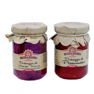 Confitures biologiques Delizie di Calabria: Oignon rouge de Tropea IGP et Piment Rouge 160 gr x 2