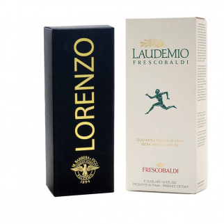Black and White Gift Set: Pitted Extra Virgin Olive Oil Lorenzo n° 5 and Laudemio Frescobaldi 500 ml x 2