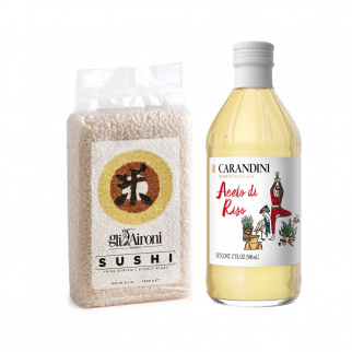 Sushi Kit: Gli Aironi Rijst 1 kg en Carandini Rijstazijn 500 ml
