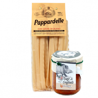 Set Pasta Morelli und Lombardi Sauce - Pappardelle 500 gr und Wildschweinragu...